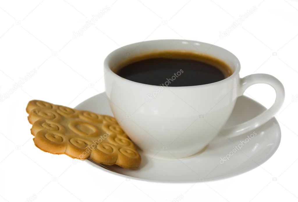 Cup of coffee, biscuits