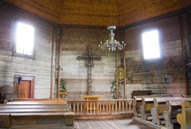 Interior of old church clipart