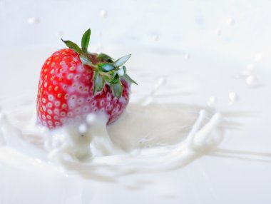 Strawberries and milk clipart