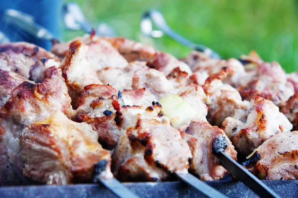 Stock image Cooking the meat skewers