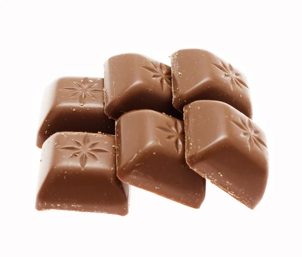 チョコレート、白い背景に分離 — ストック写真