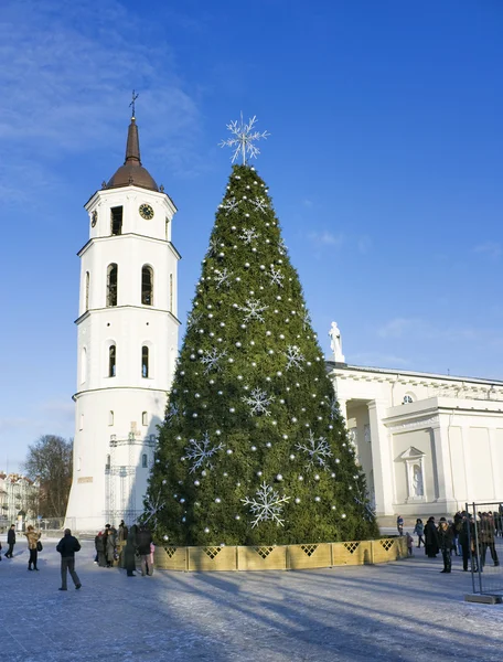 Stadt-Weihnachtsbaum, Vilnius, Litauen — Stockfoto