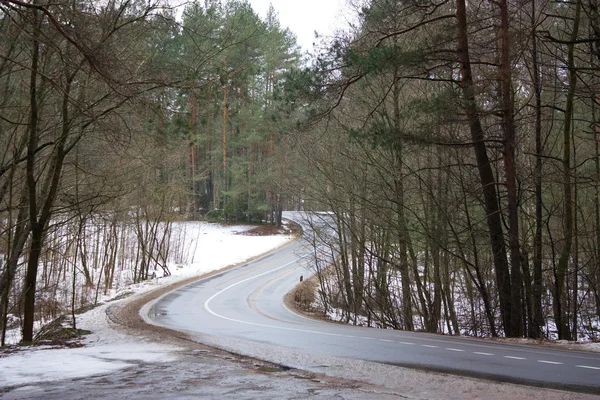 stock image Winding road in winter