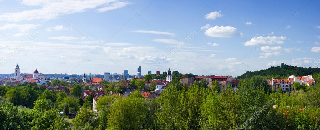 Panorama of the city of Vilnius, Lithuan