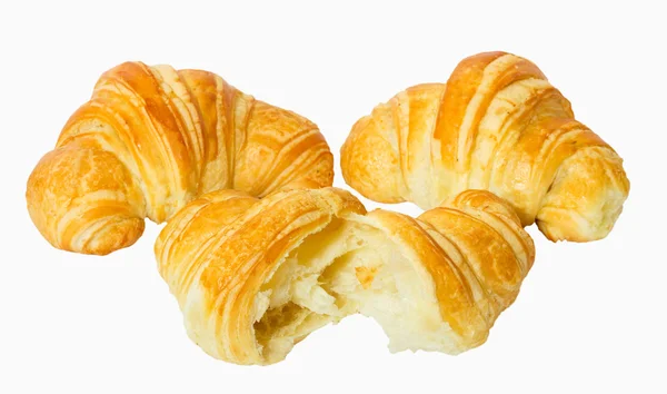 Croissant, izolované na bílém — Stock fotografie