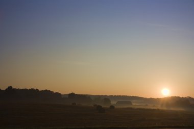 Dawn, kırsal manzara