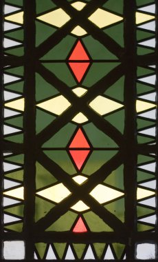 Stained glass in church clipart