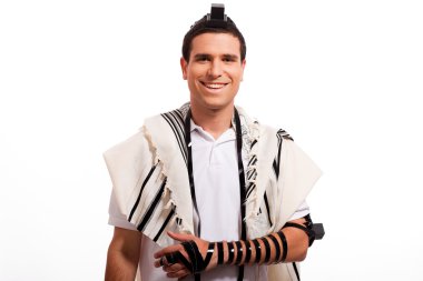 Happy jewish man smilin clipart