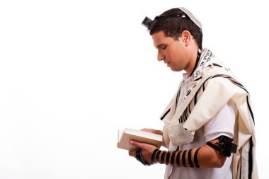 Young jewish man with book clipart