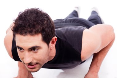 Man working out with push ups clipart