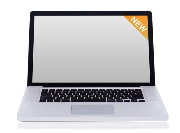 Brandneuer weißer Laptop — Stockfoto