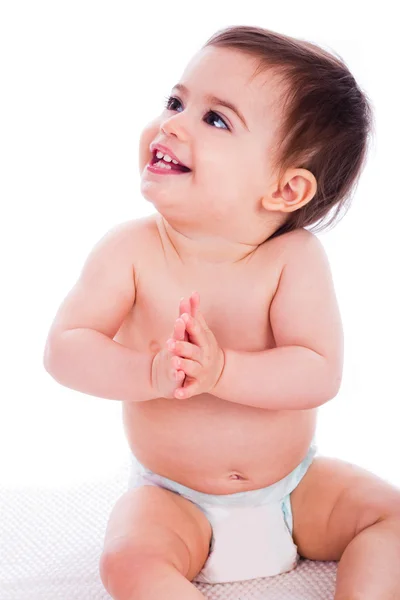 Beautiful toddler clapping its hands — Stock Photo, Image