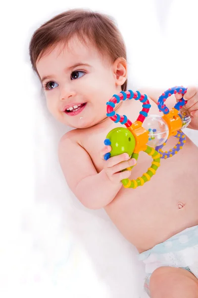Baby leker med leksaker — Stockfoto