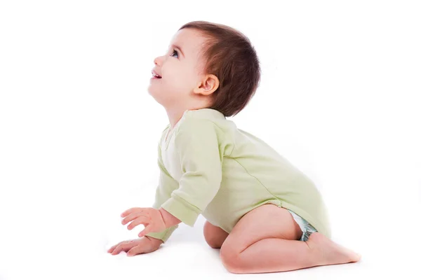 Pose lateral de bebê sentado — Fotografia de Stock