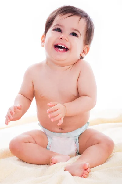 可爱的宝宝用纸尿裤 — 图库照片