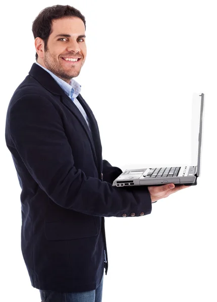 Jonge professional met een laptop — Stockfoto