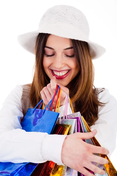 Women holding her shopping bags — Stock Photo, Image