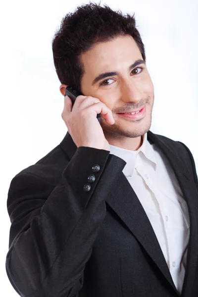 Homme d'affaires beau sur un appel téléphonique — Photo