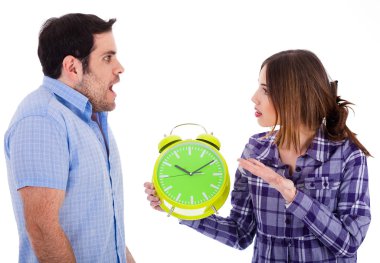 Women angry on her boyfriend clipart