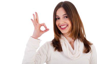 Young model showing perfect gesture clipart
