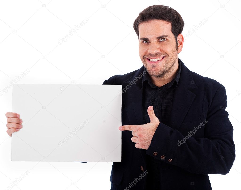 Businessman pointing at the board