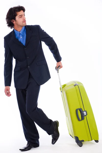 Şirket adamı bakmak sırt çantası ile — Stok fotoğraf