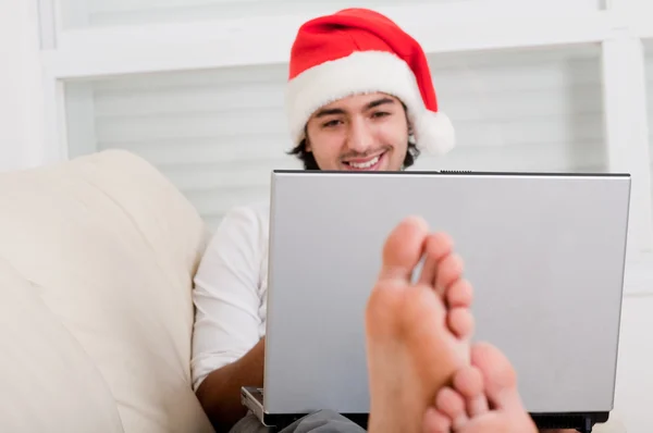 Nakupování online na Vánoce — Stock fotografie