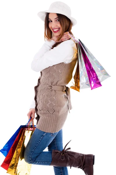 Jonge vrouwen genoten winkelen — Stockfoto