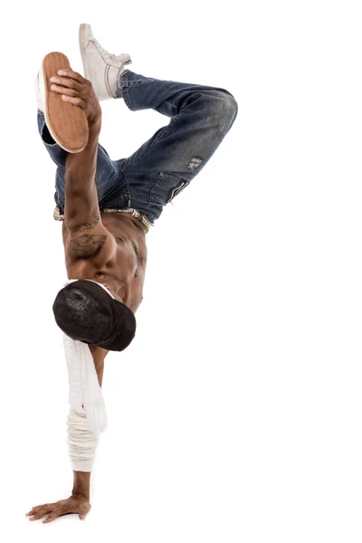 Break-dance performed by the dancer Royalty Free Stock Images
