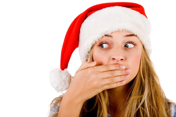 Young women covering her mouth — Stock Photo, Image