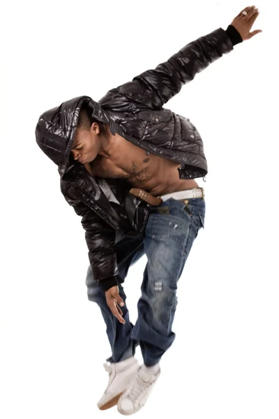 Fekete férfi elegáns táncelőadás — Stock Fotó