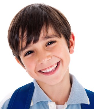 Closeup smile of a cute young boy clipart