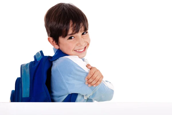 Sidepose van een jonge school jongen — Stockfoto