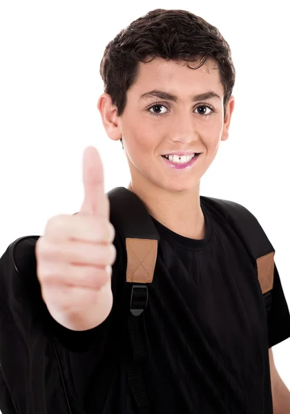 Teenager ukazuje palec — Stock fotografie