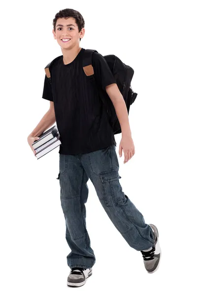 Bonito adolescente menino estudante — Fotografia de Stock