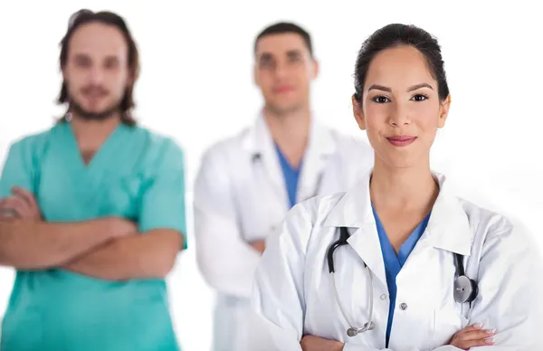 Orvosi csapat az orvosok és a férfi ápoló — Stock Fotó