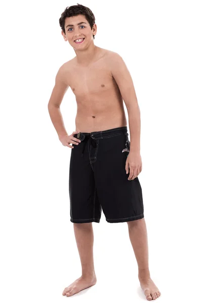 Knappe tiener met broek alleen — Stockfoto