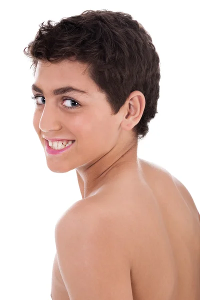 Vista lateral close-up de um adolescente — Fotografia de Stock