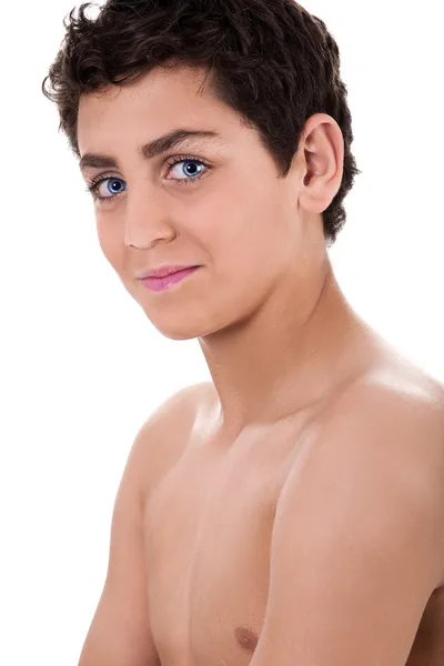 Vista lateral close-up de um adolescente — Fotografia de Stock