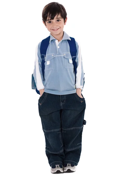 立っている若い学校の少年 — ストック写真