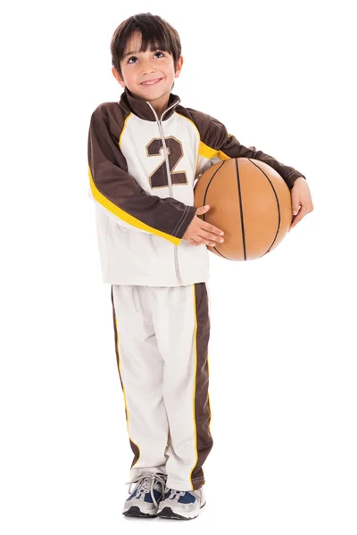 彼のスポーツのドレスでかわいい若い子供 — ストック写真
