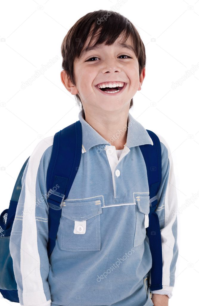 Young little boy laughing happily