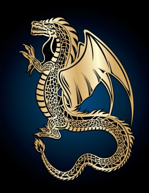 Golden dragon clipart