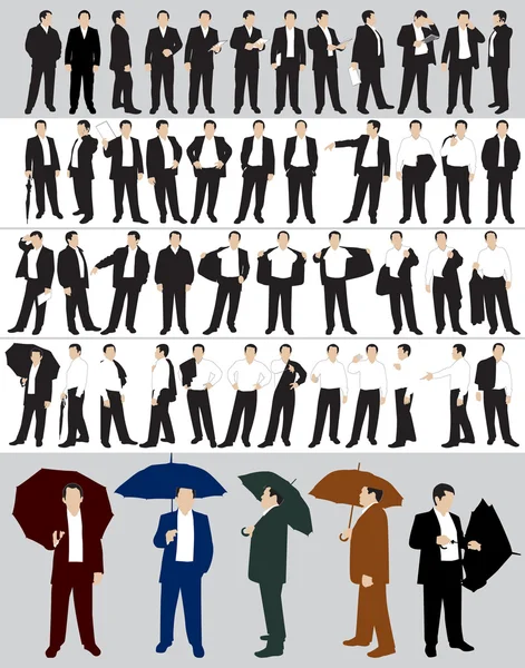 Businessman's silhouettes — Stock Vector