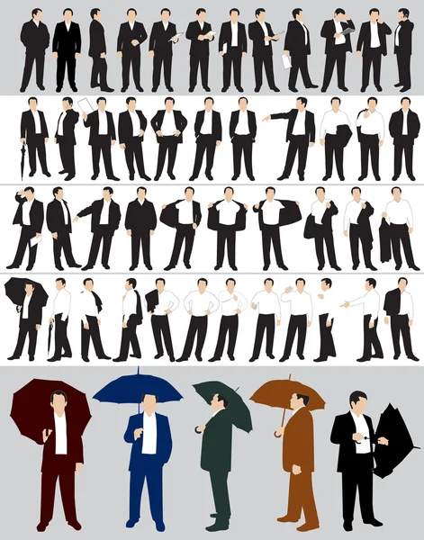 Businessman's silhouettes — Stock Vector