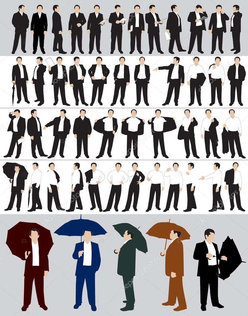 Businessman's silhouettes