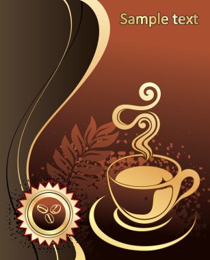 Cup of coffee with abstract background clipart