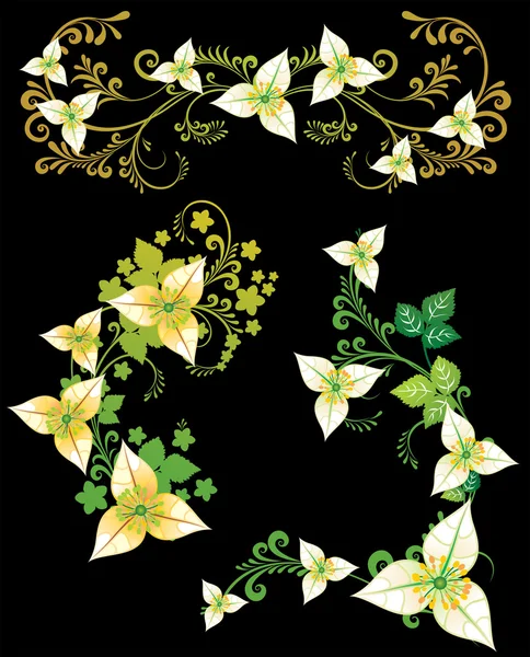 Decoratieve bloemen — Stockvector