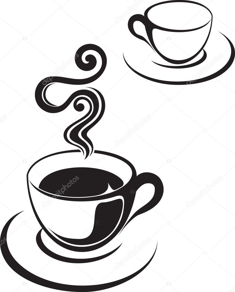 Tea cup illustration or coffee
