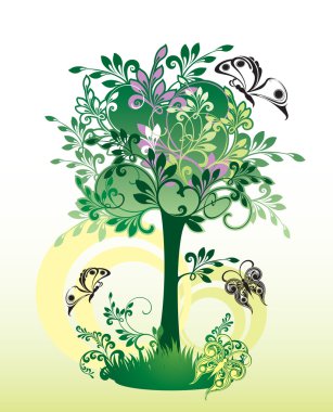 Decorative tree from pattern clipart